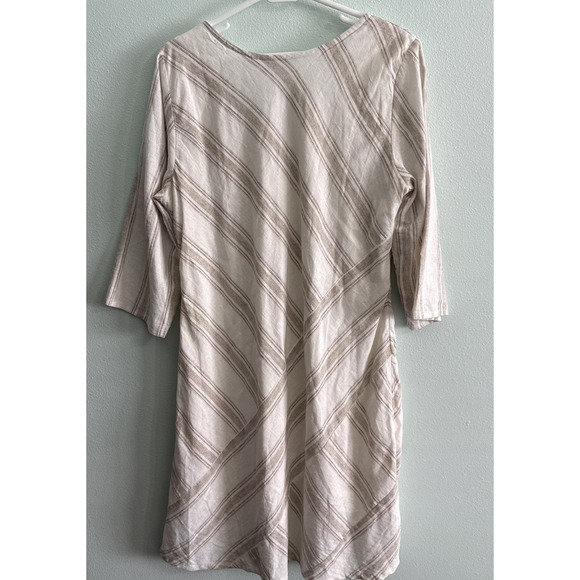 Soft Surroundings Equinox Striped Linen Dress in Neutral Size M - Picture 4 of 6